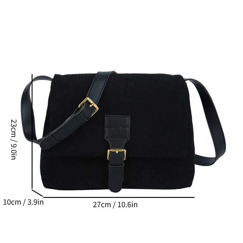 Женская Вельветовая сумка через плечо в стиле ретро