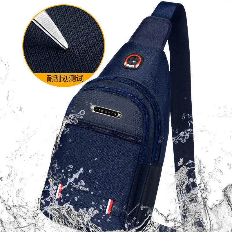 Men's Chest Bag Crossbody Bag Leisure Canvas Travel Bag Multifunctional Waterproof Handbag Outdoor Crossbody Bag