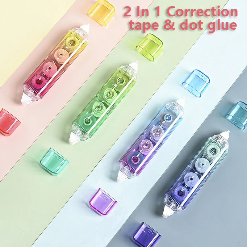 

Random Correction Tape PET 5mm*4m/5mm*3m Dispensing Rainbow Gradient Color Double Heads Creative Cute Stationery School Supplies