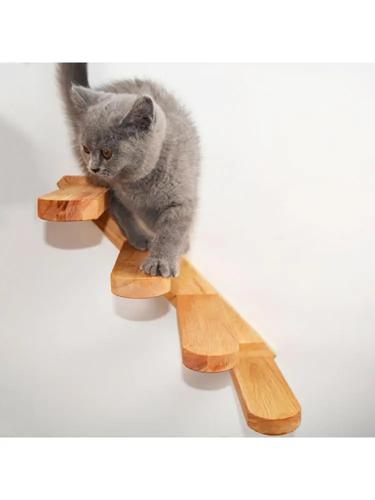 

Wall-mounted Cat Climbing Ladder Wooden Staircase Jumping Platform Cat Climbing Frame Diy Pet Supplies