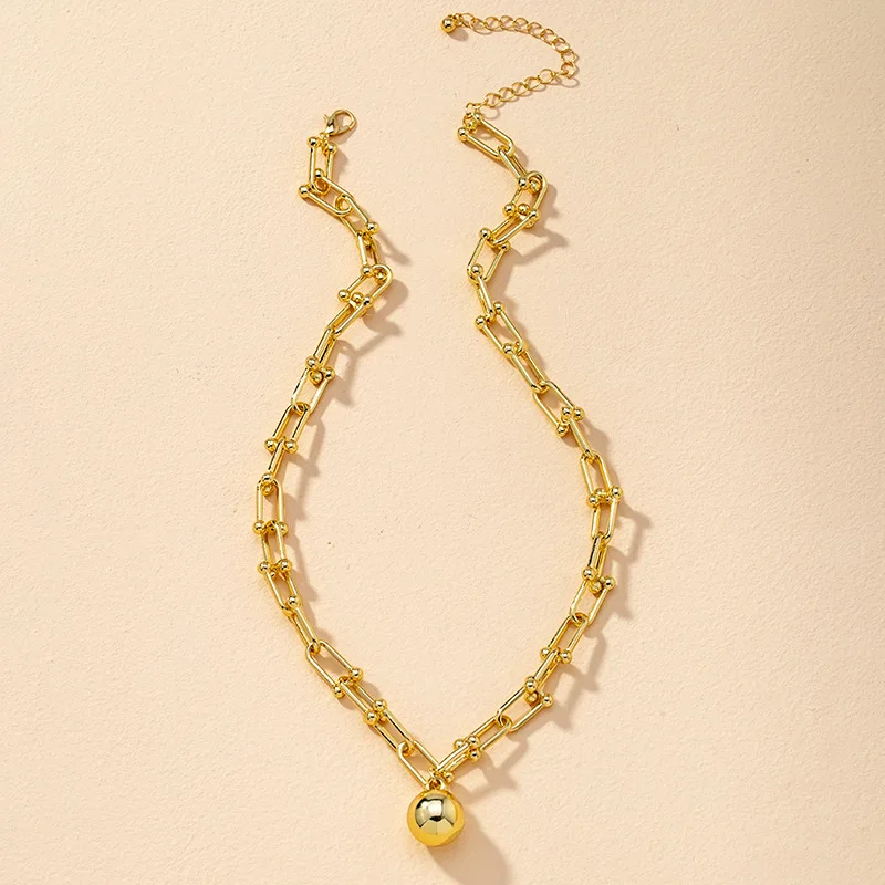 Винтажная цепочка из золотистого сплава ручной работы, Геометрическая цепочка до ключиц, подходит для женского ожерелья для банквечерние Винтажная цепочка из золотистого сплава ручной работы, Геометрическая цепочка до ключиц, подходит для женского ожерелья для банквечерние