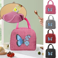 insulated canvas lunch bag waterproof fresh cooler bag thermal food travel picnic portable lunch bento bag for women and kids