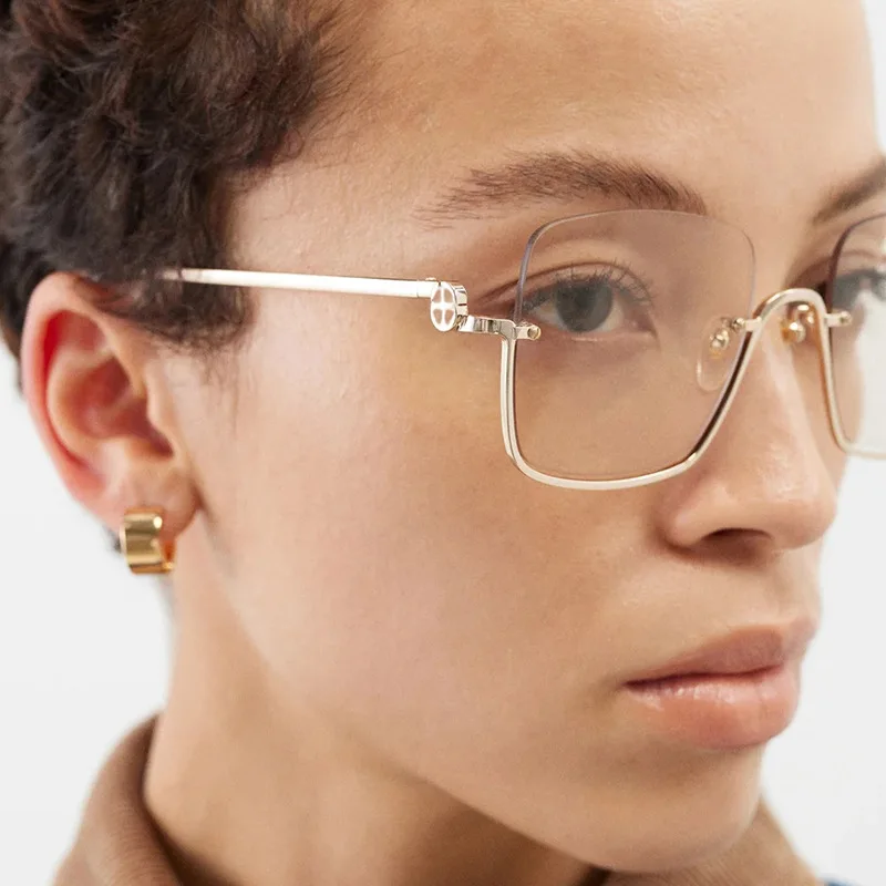 

Metal Half Rimless Sunglasses Women Men Punk Glasses Luxury Designer Mens Sun Glasses Square Eyeglasses Lentes De Sol Hombre