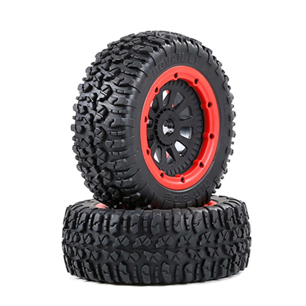 

2 шт. Набор шин и ступиц колеса для 1/5 Hpi Km Baja 5S/SLT/V5 LOSI 5IVE T Запчасти для радиоуправляемых автомобилей-X 70 мм, красный