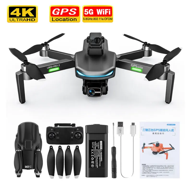 Дрон L800 PRO2 4k Профессиональный GPS Wi-Fi HD-камера 3-осевой стабилизатор бесщеточный