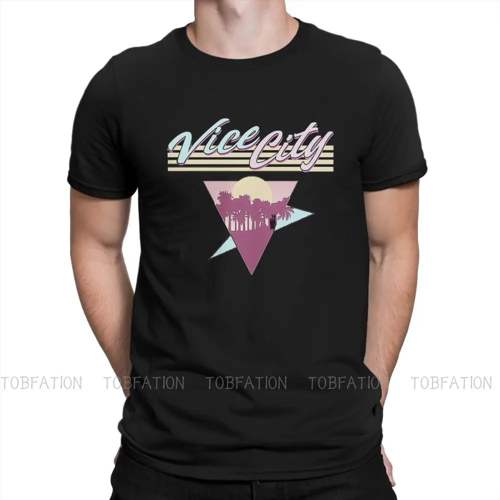 

Vice City Sun Grand Theft Auto AdventureVideo Game T Shirt Classic Fashion Big size Crewneck TShirt Top sell Men's Short Sleeve