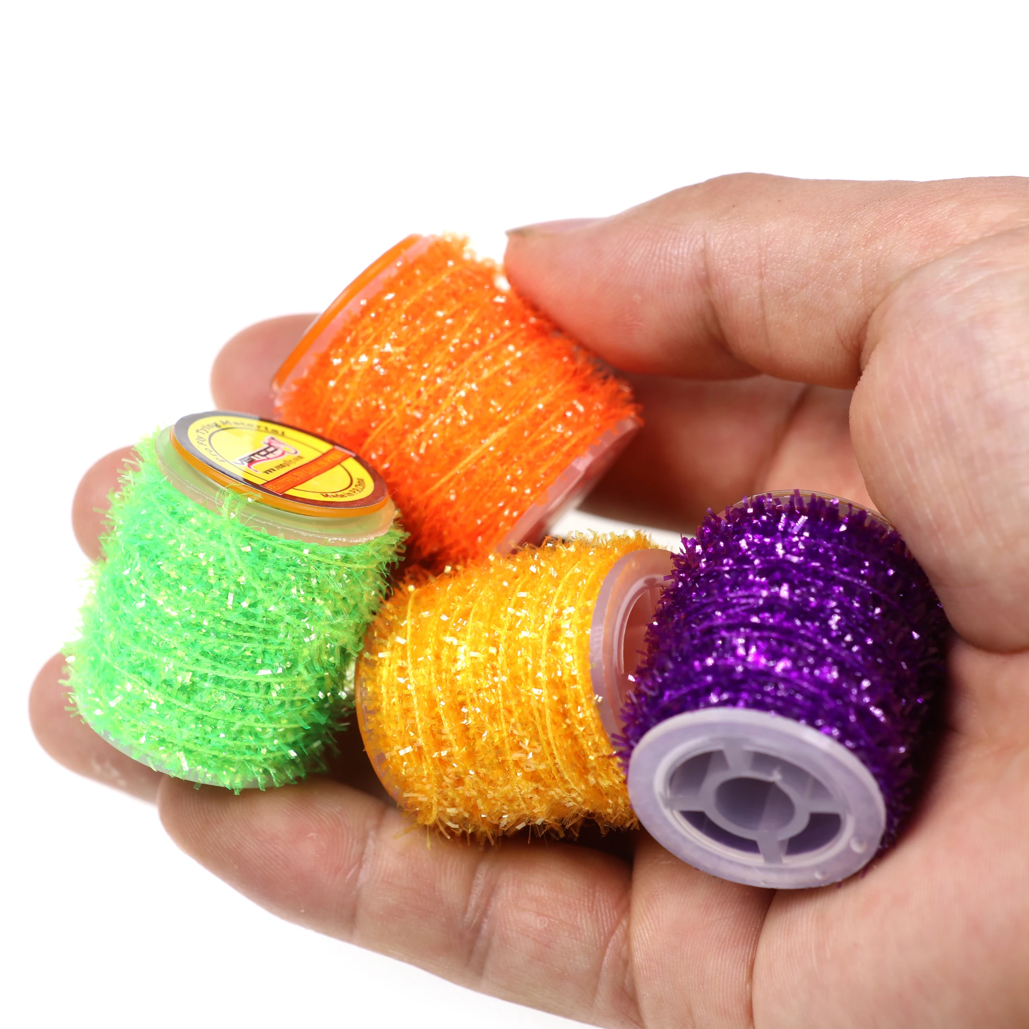 Vampfly 2 Spools Fishing Fly Tying Ice Chenille  Material For Knitting Streamer Fly Marabou Jig Ice Jig Flies Bass Pike Lures