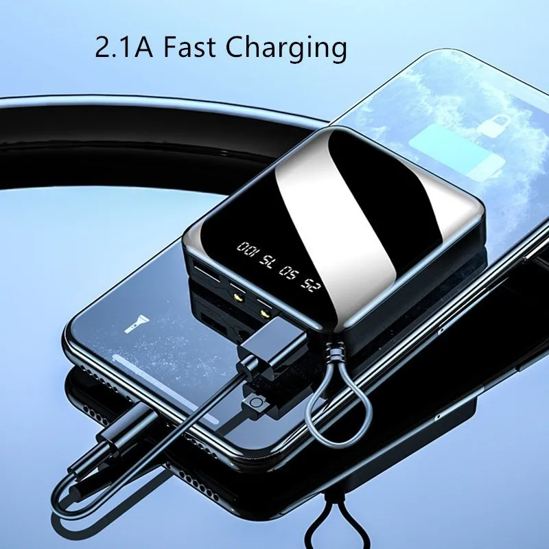 50000mAh Mini Portable Power Bank Digital Display External Battery Fast Charging Mobile Phone Charger for Xiaomi Samsung Iphone