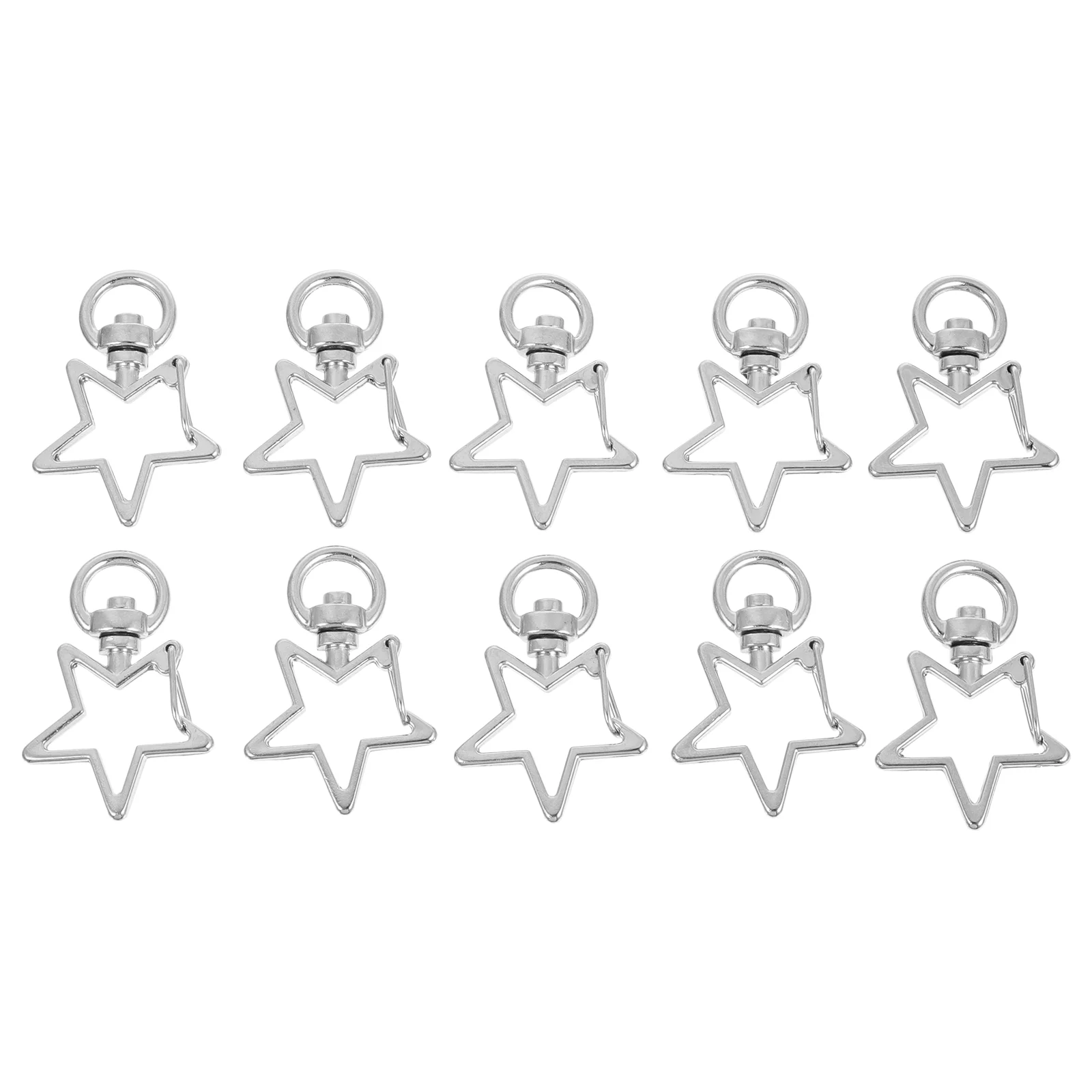 40 Pcs Star Keychain Swivel Lobster Clasp Keychains Jewelry Making Clasps Alloy Snap Hook Metal Rings with Clip