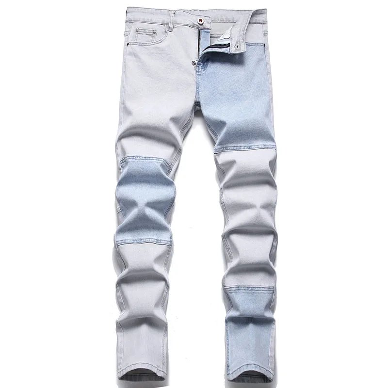 

2022 New Autumn Mens Cotton Jeans Fashion Stitching Patch Slim Skinny Jeans Men Trousers Casual Male Denim Pants Vaqueros Hombre