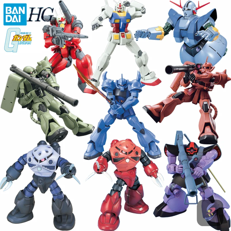 BANDAI Gundam Mobile 1/144HG RX-78-2 ZAKU MS-06 Assembling Model Action Hobbies Collectibles Toys Figures Children's Gifts