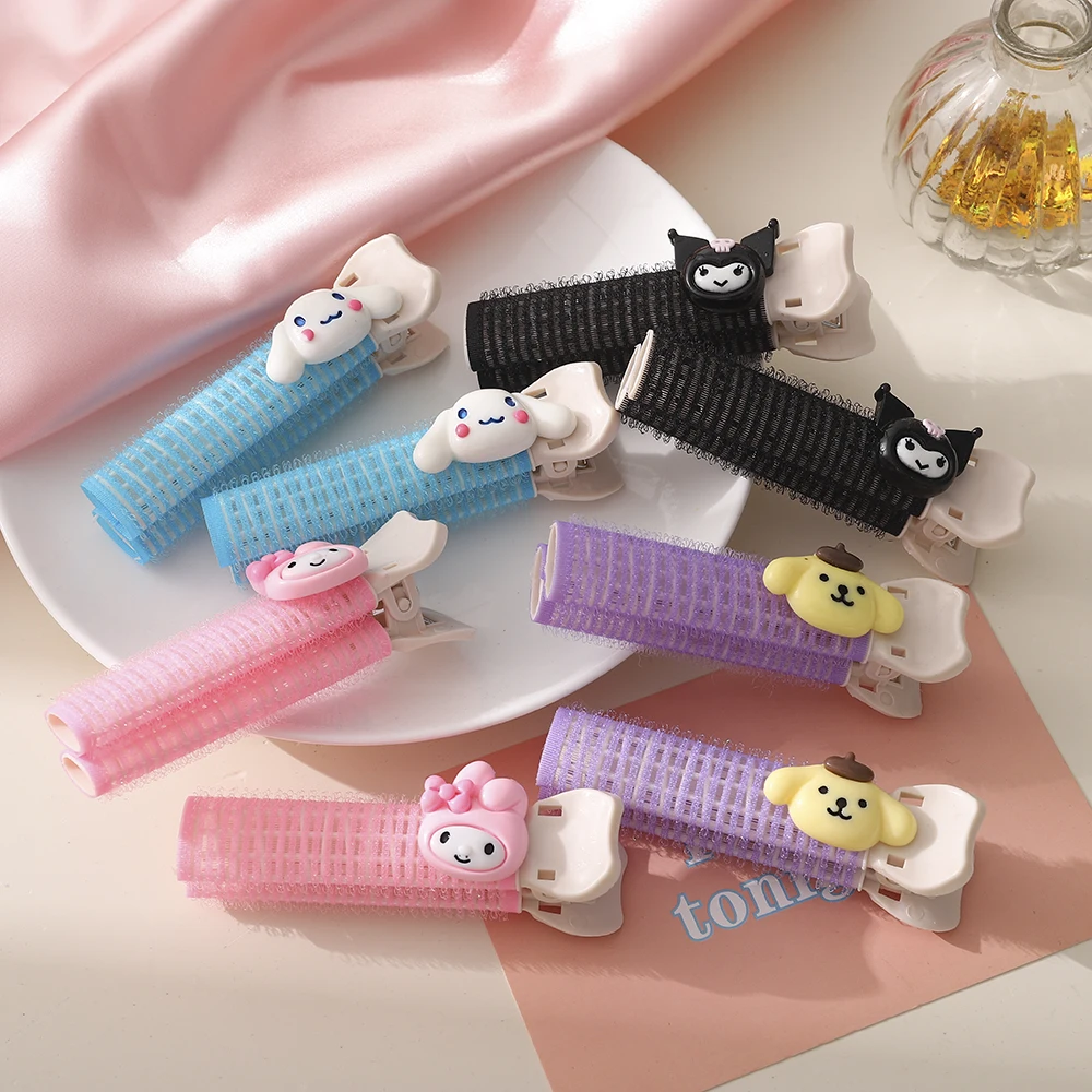 

2Pcs Simple Fluffer Kulomi Yugui Dog Bangs Curling Iron Girl Cute Sweet And Seamless Hair Styling Hair Clip Accessories
