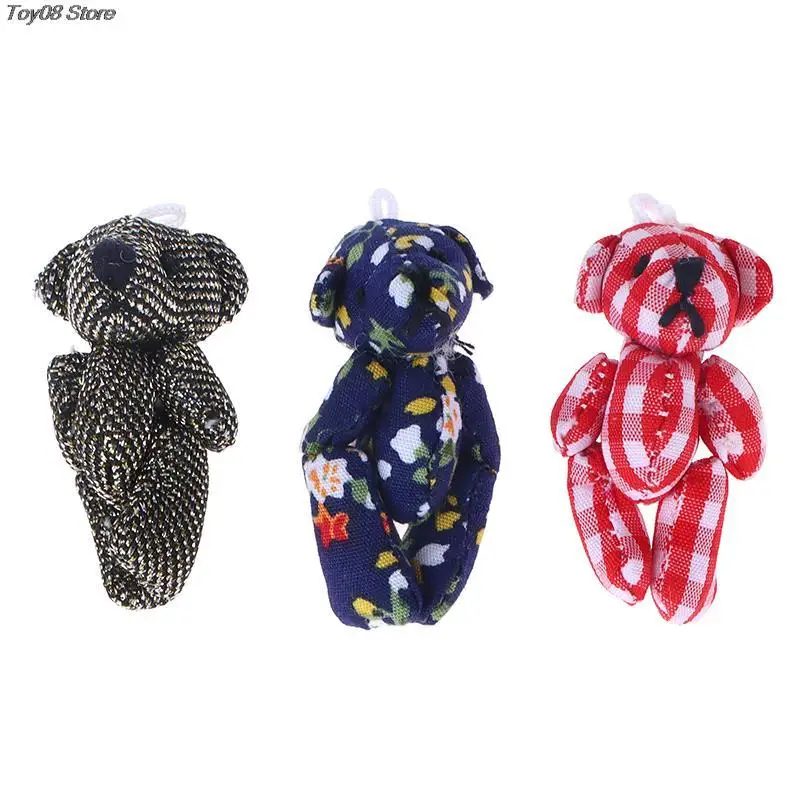 

1PC 5cm Cute Jointed Bear Plush Toy Cartoon Animal Pendant Soft Stuffed Doll Keychain Backpack Car Bag Key Ring Decor Kid Gift