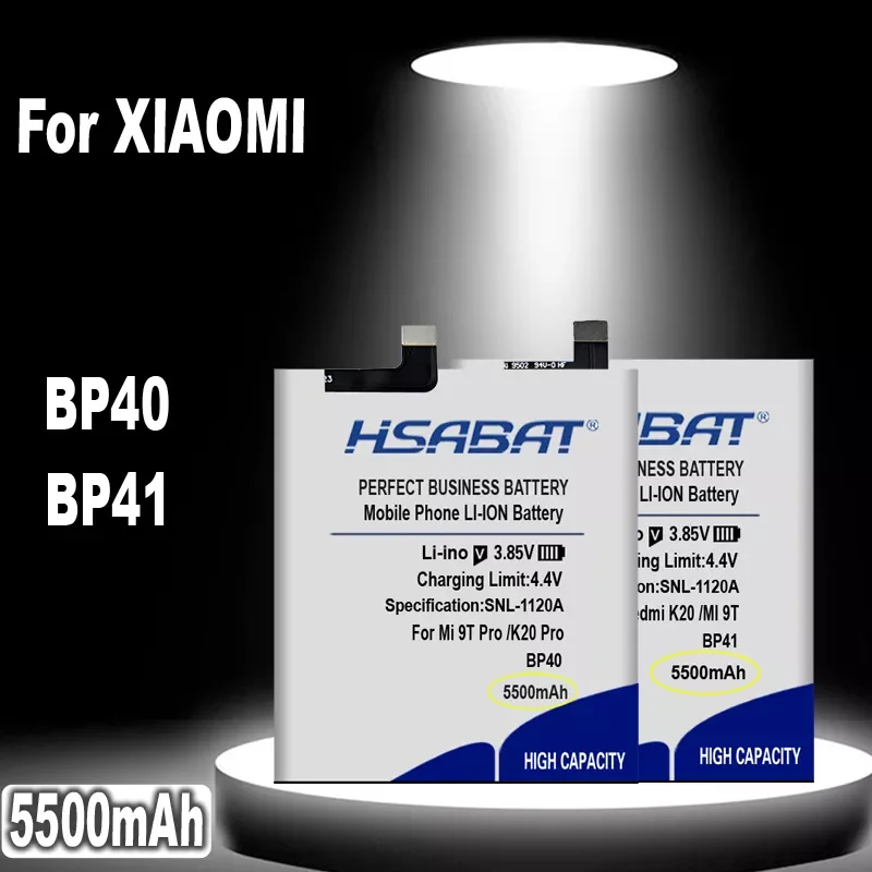 

HSABAT BP42 BP40 BP41 5500mAh Top Capacity Battery for Xiaomi Redmi Mi 9T Pro / K20 Pro Redmi Mi 9T / K20 / Mi 11 Lite Batteries