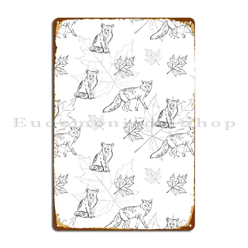 

Foxes Pattern Metal Plaque Poster Cinema Rusty Garage Printing Cinema Tin Sign Poster