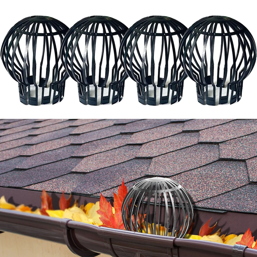 

4pcs Leaves Protection Outdoor Downpipe Strainer Easy Install Gutter Guard Roof Drain Anti-blocking Home Debris Garden