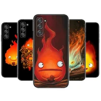 cute calcifer phone cover hull for samsung galaxy s6 s7 s8 s9 s10e s20 s21 s5 s30 plus s20 fe 5g lite ultra edge