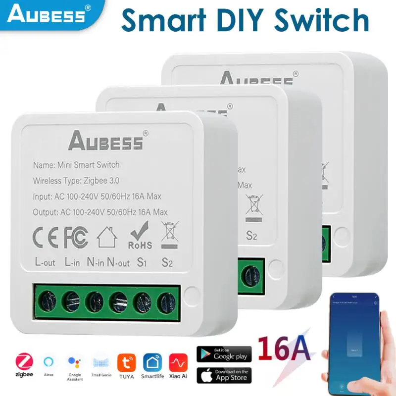 

16a Support Two Way Control Switch Diy Smart Home Zigbee Smart Breaker App Control Voice For Alexa Google Home Tuya