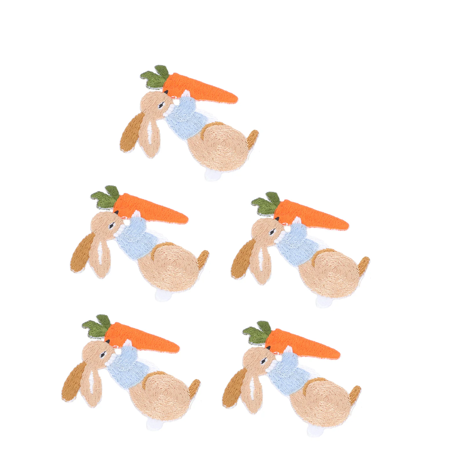 

5pcs Diy Clothing Accessories Embroidered Decorative Rabbit Applique Clothes Sew On Applique