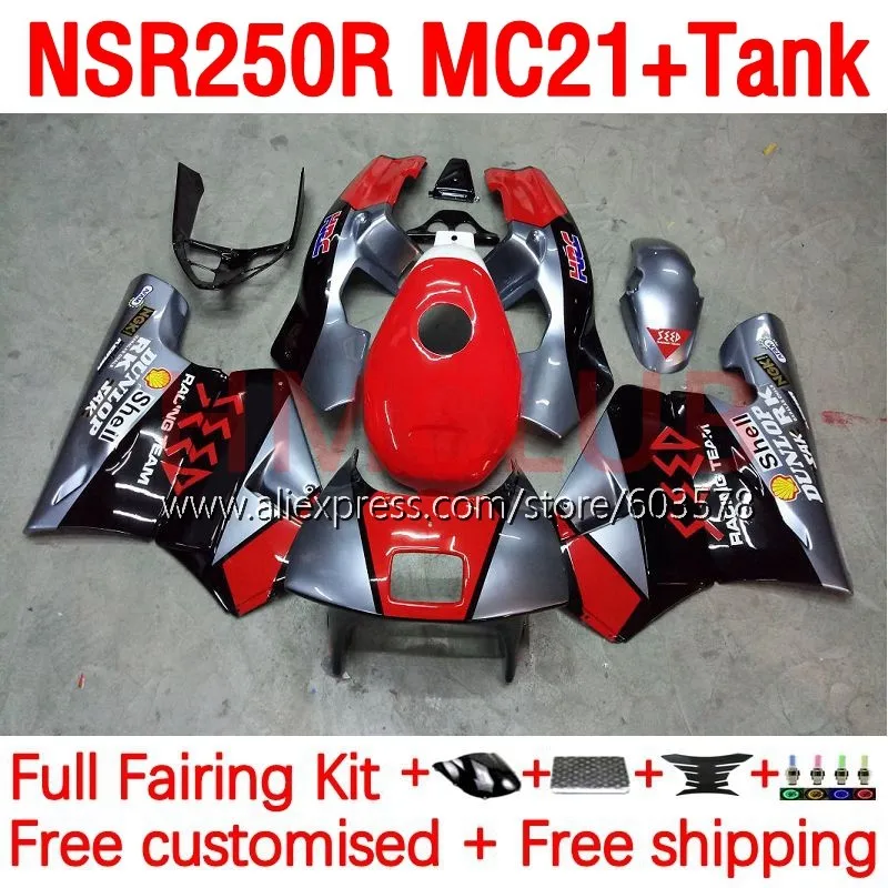 

+ Впрыск бака для HONDA NSR250 красный серебристый NSR 250R 250 R RR CC MC21 NSR250R 90 91 92 93 1990 1991 1992 1993 обтекатель 194No.15