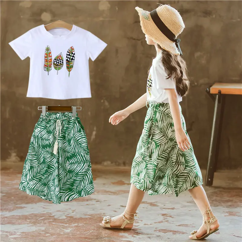Summer 2023 Baby Girls Clothes Sets Outfits Kids Clothes Short Sleeve +Pants Children Clothing Set 2 3 4 5 6 7 8 9 10 11 12 Year enlarge