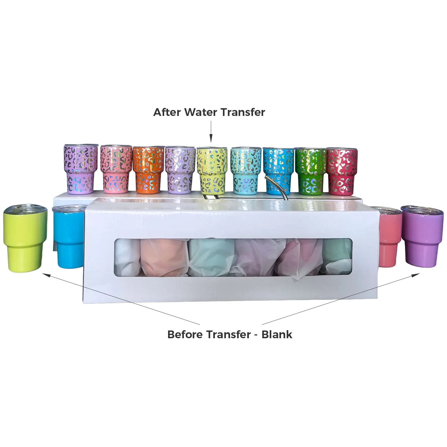 6 цветов в наборе 3 унции мини заготовки для сублимирования стакан из нержавеющей