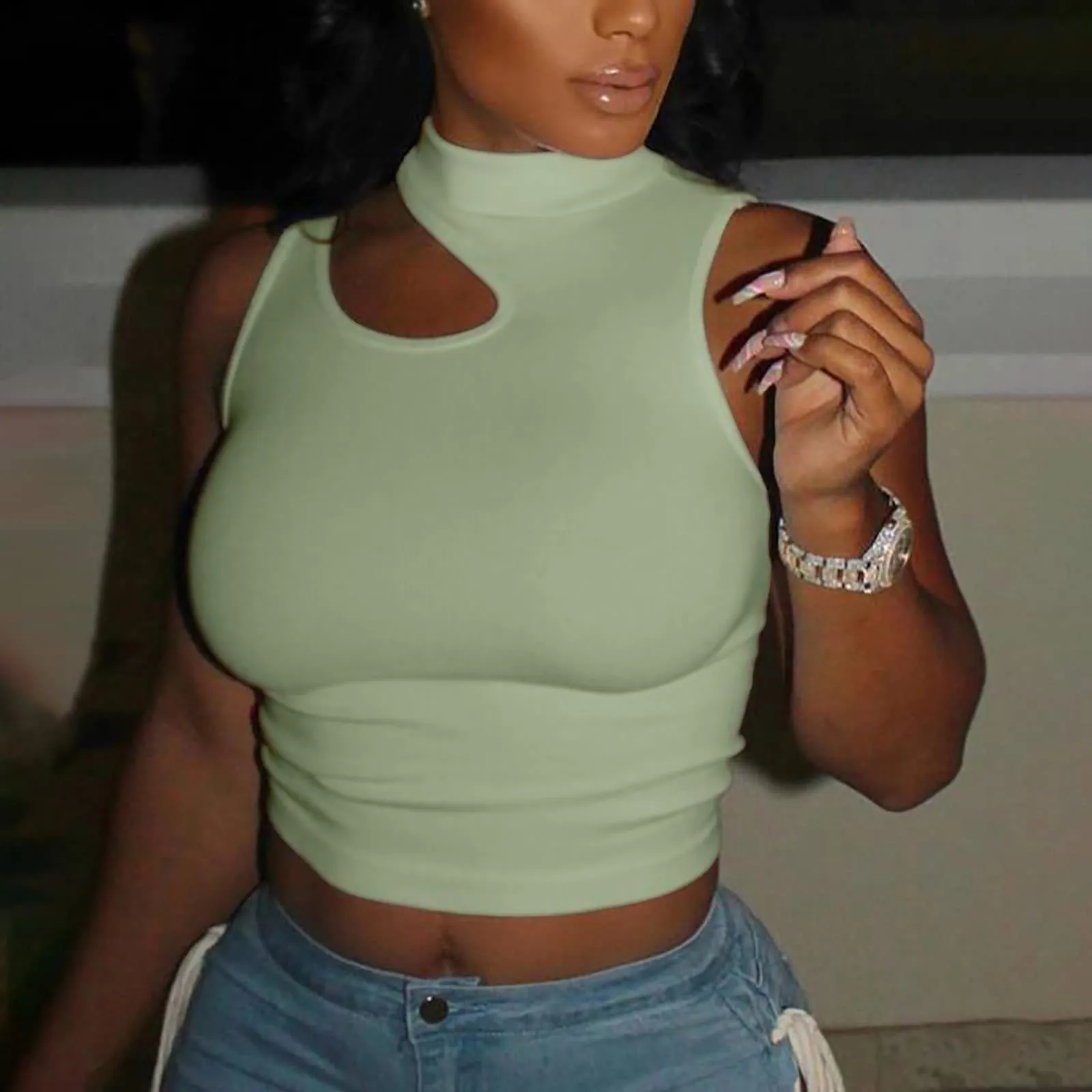 

Женский сексуальный укороченный топ, летние зеленые корсеты, бюстье, базовые Топы, Женская однотонная кофта, туники