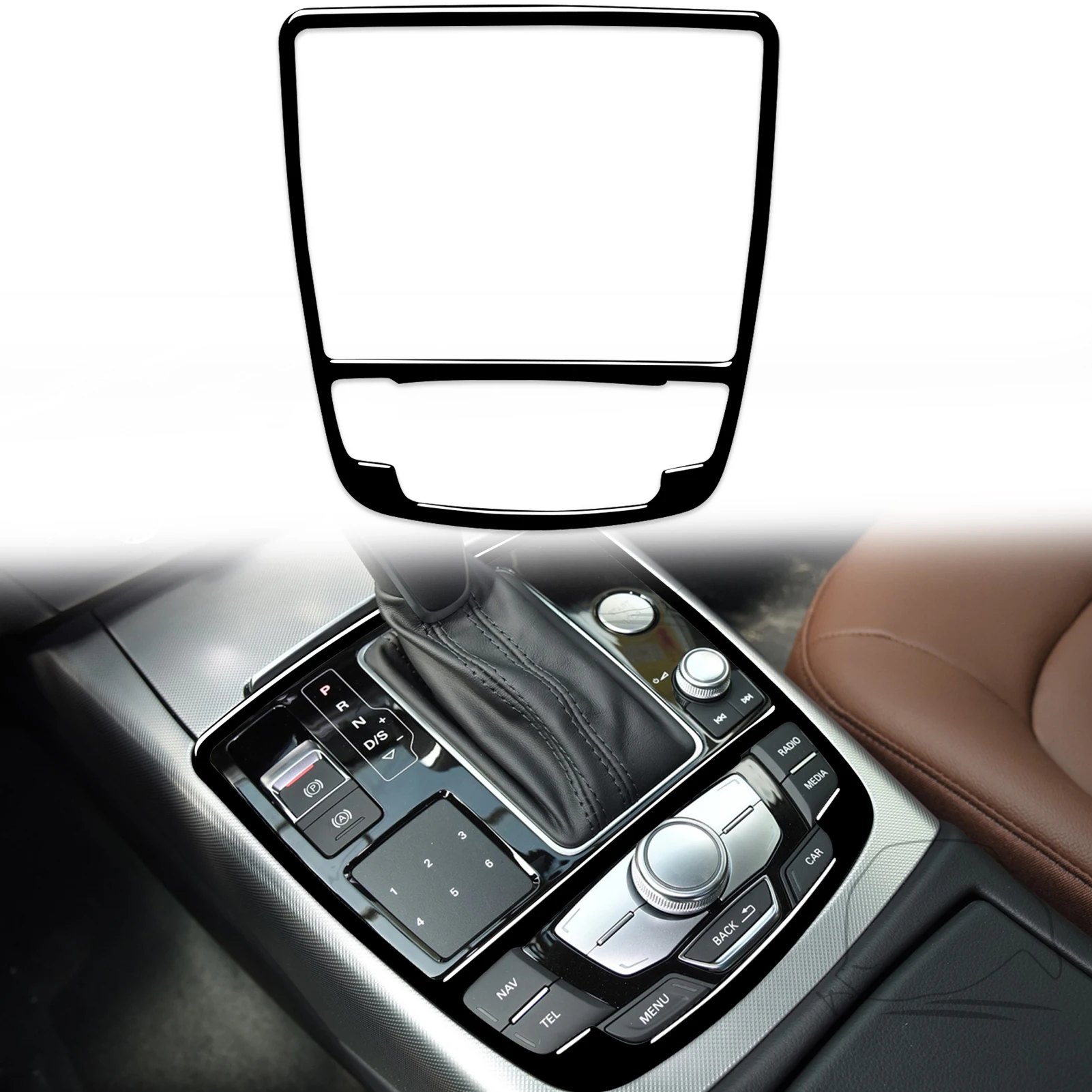 

Автомобильные аксессуары для Audi A6, S6, C7, A7, S7, 4G8, 2012-2018, пластиковая черная внутренняя Сенсорная панель пускового механизма, панель переключения передач, стикер