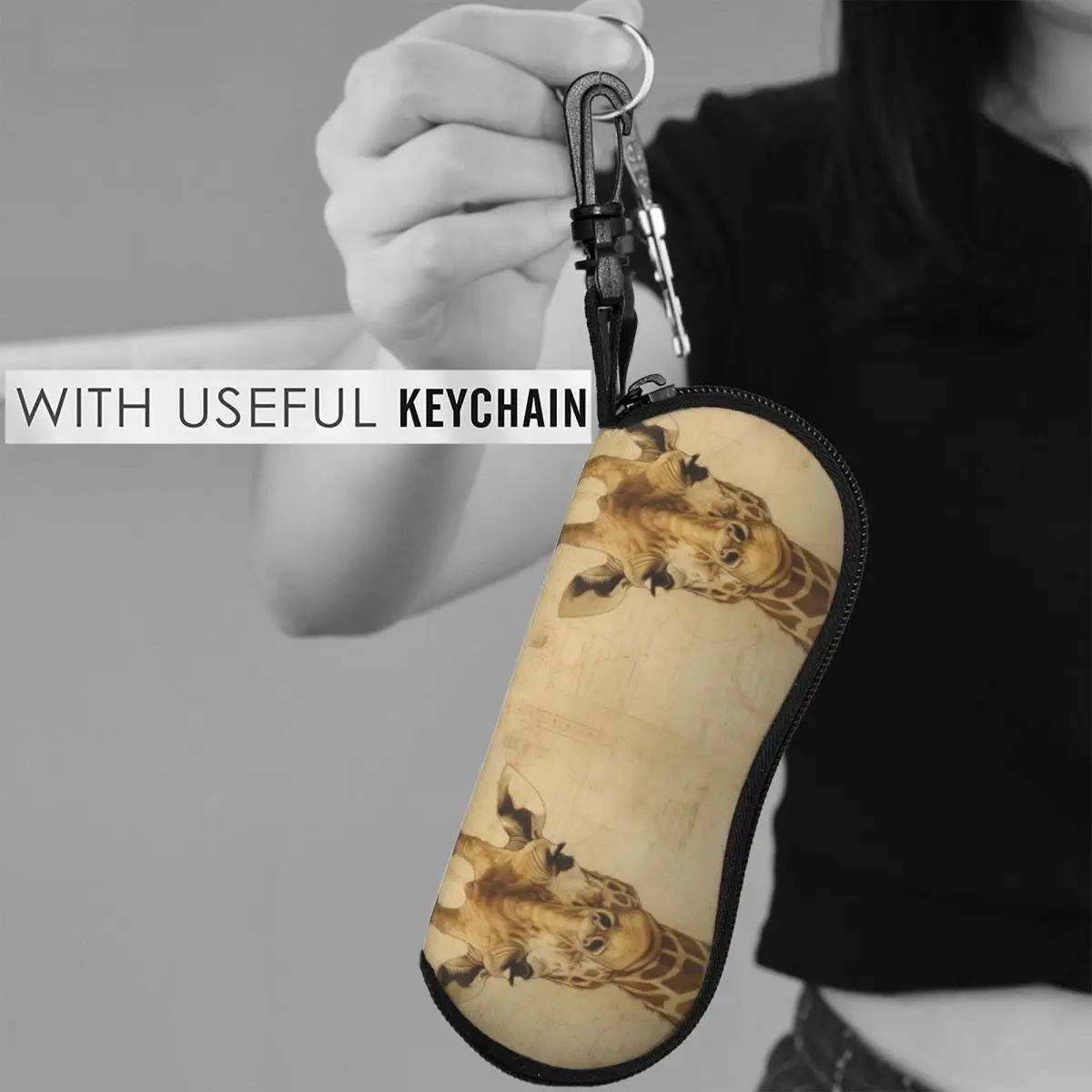 

Giraffe Horizontal Glasses Case High Detail Schematics Original Men Women Sunglasses Pouch Pocket Soft Eyewear Accessory
