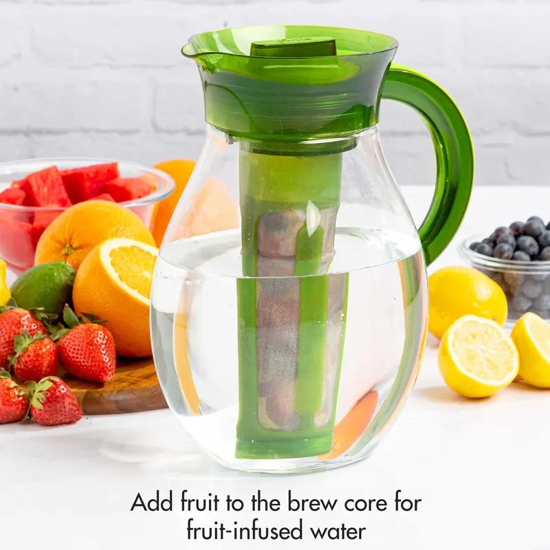 

Incredible Large Capacity Green 1 Gallon Beverage Pitcher with Big Iced Tea - Perfect for Servings & Celebrations!