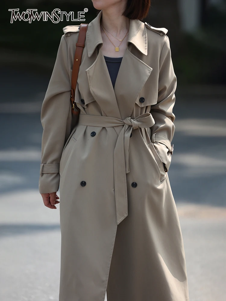 

Женская Повседневная ветровка TWOTWINSTYLE, весенняя, черная, белая, однотонная ветровка с V-образным вырезом и длинными рукавами, 2022