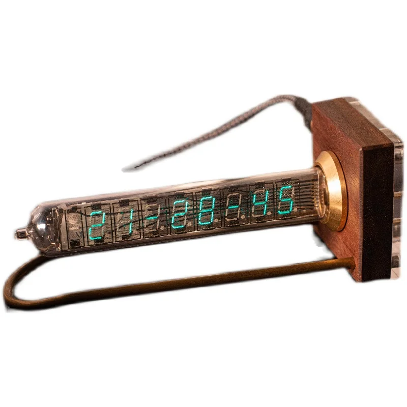

_ VFD трубчатые часы См. Nixie трубчатые часы RGB светодиодсветодиодный часы для домашнего декора с деревянной оболочкой