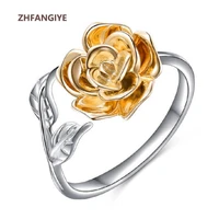 new arrival women ring 925 silver jewelry accessories flower shaped adjustable finger rings for wedding party gifts wholesale