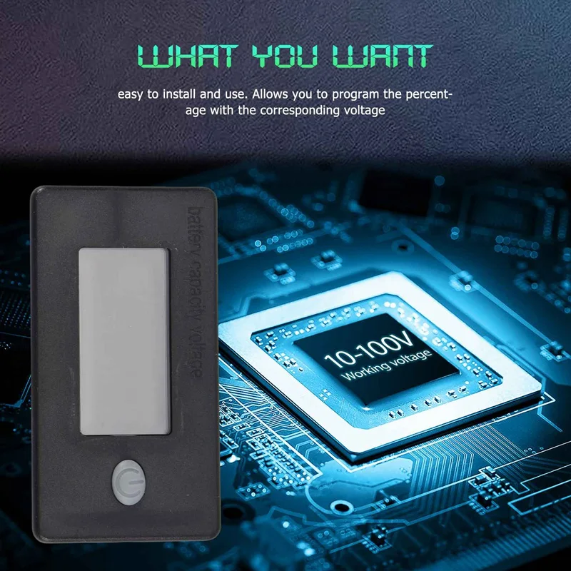 Монитор емкости аккумулятора измеритель батареи 10-100 В индикатор температуры 12 24