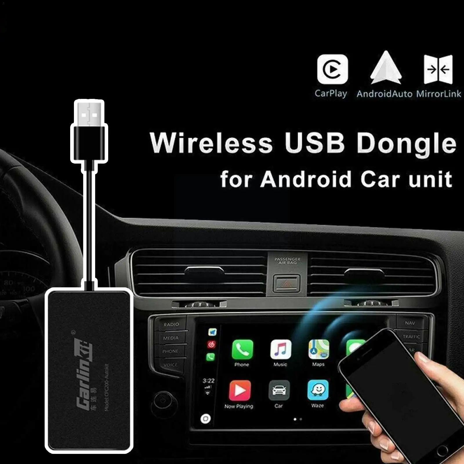 

Wired Wireless Carplay Adapter Wireless Android Auto Dongle For Modify Android Screen Car Ariplay Link Ios10 14 15 K1n5