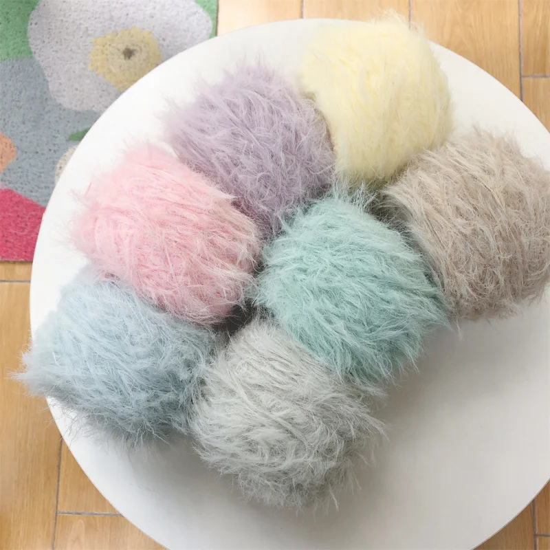 

50G/Ball Faux Plush Yarn Imitation Mink Velvet Hand Mixed Thread Smooth Skin Friendly DIY Woven Scarf Sweater Hat Blanket TJ9990