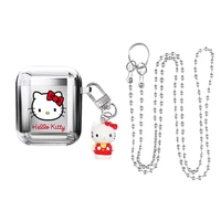 for airpods case hello kitty pendant hanging chain headphone protective case for airpods 12 pro electroplate headphone case