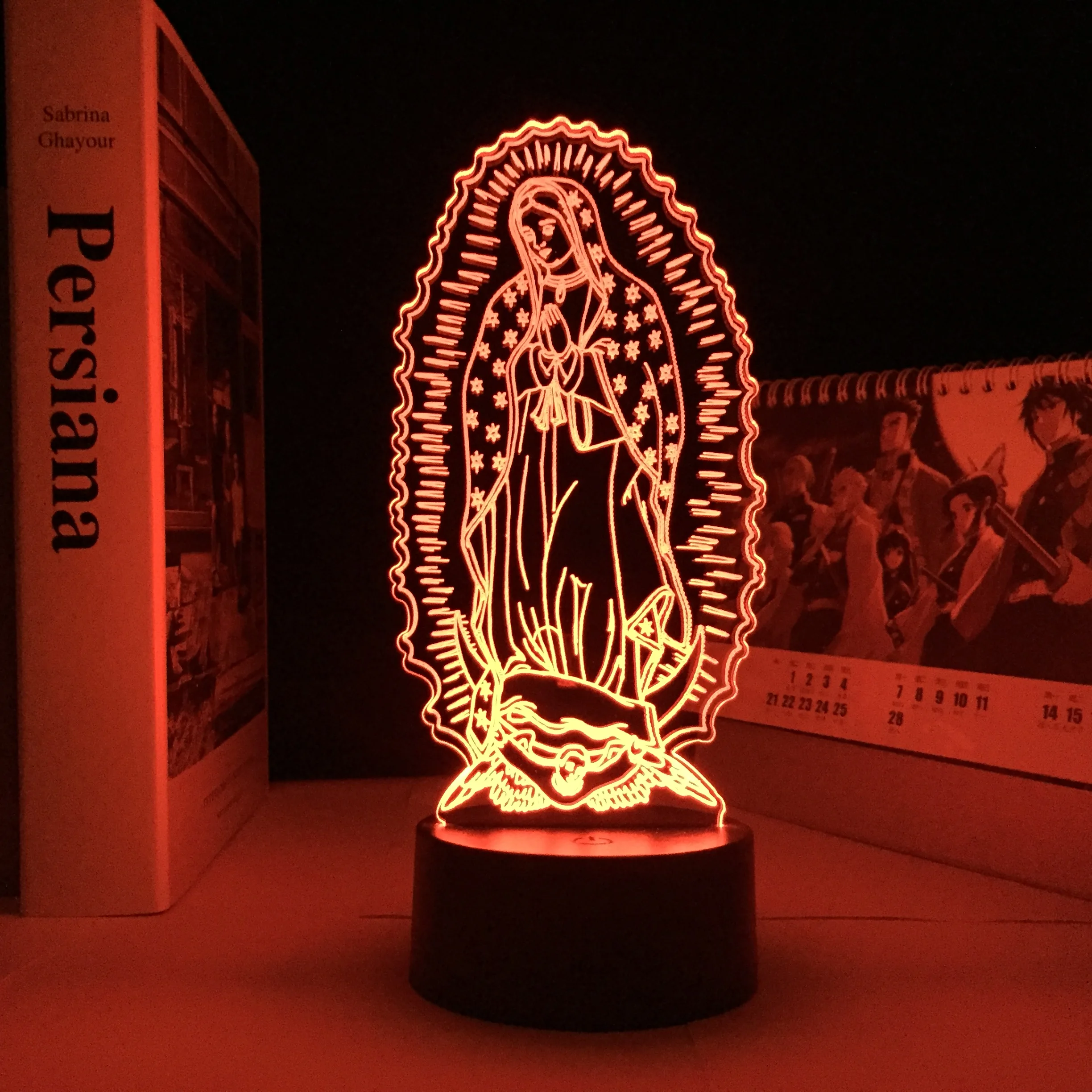 

Cross Jesus Bible Remote Night Light Christian Series 3D Lamp Acrylic Plate Touch Remote Base Holiday Home Decor Gifts Friend
