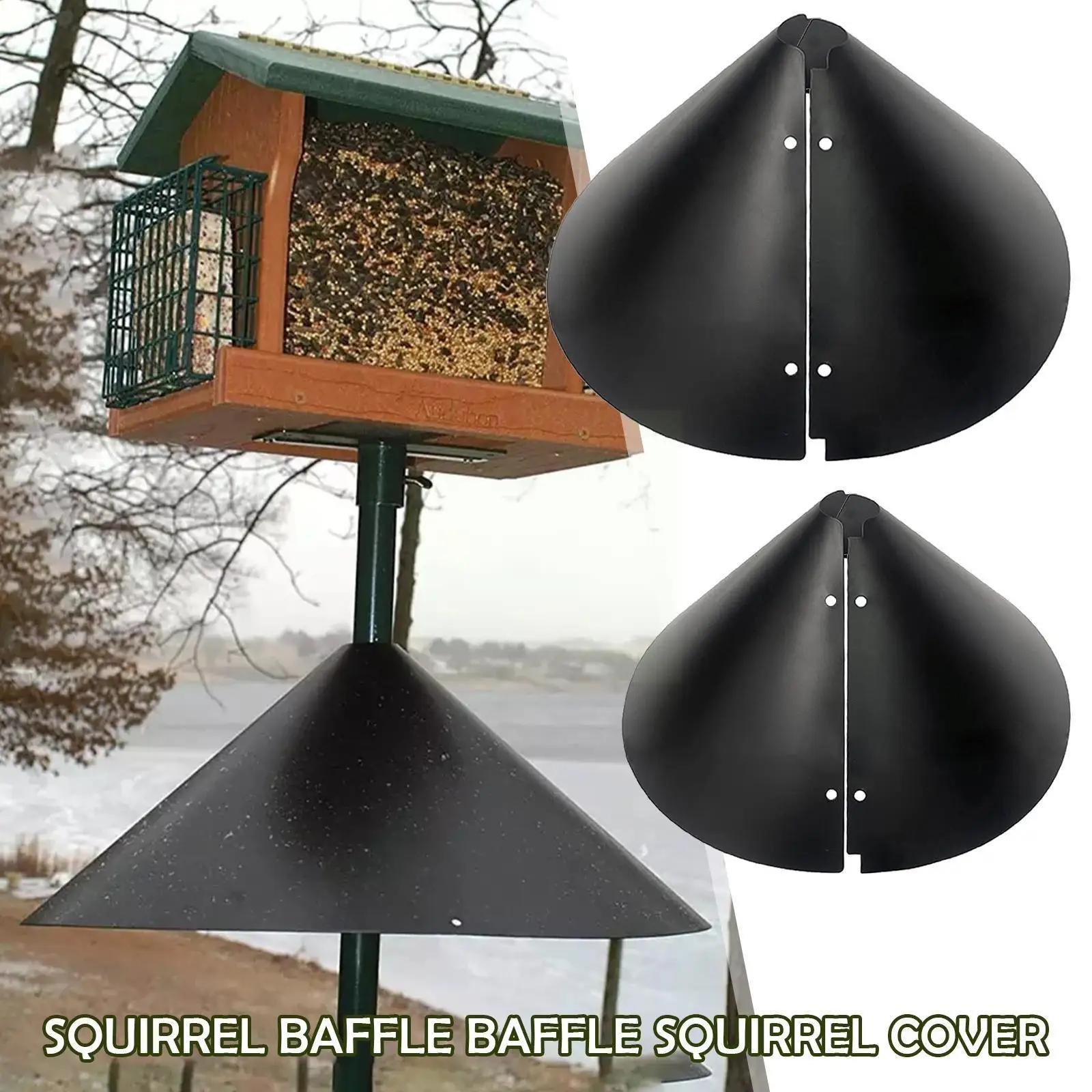 

14 Inch Squirrel Flapper Outdoor Hanging Durable Plastic With Hook Baffle Around Wrap Squirrel Squirrel Guard Baffle Proof N2J7