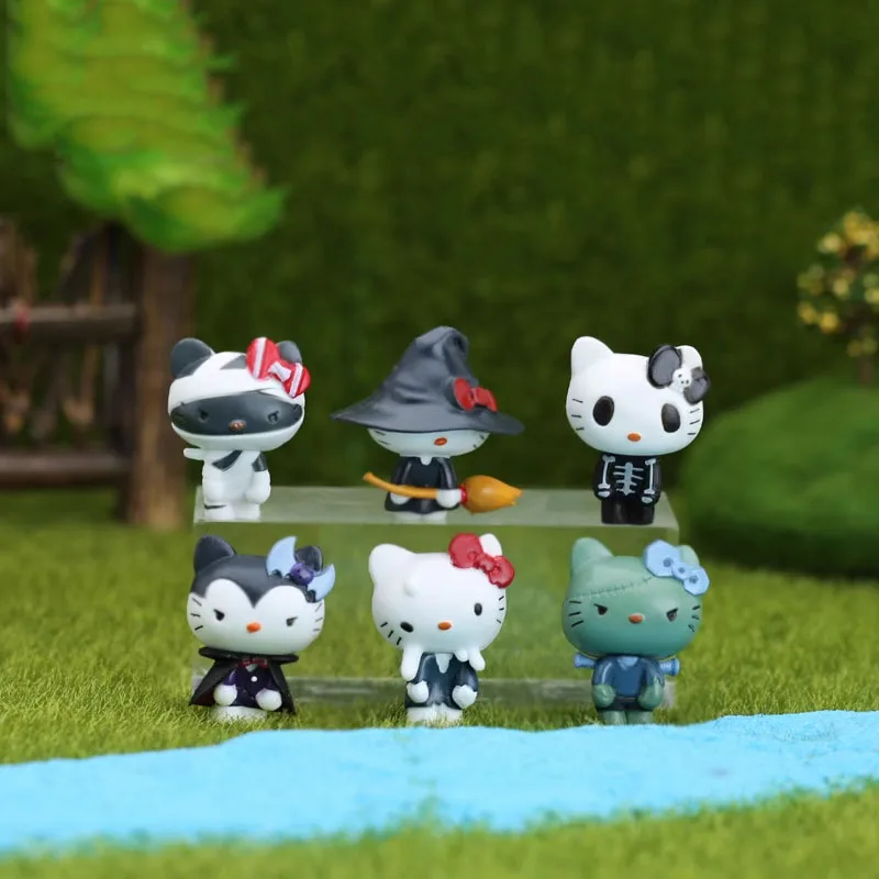 

Hellokittyes Хэллоуин стили милые Креативные изделия экшн-фигурки коллекция моделей украшений