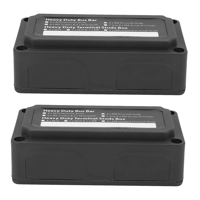 

2X DC 48V 300A 4 Terminal Studs Busbar Power Distribution Block For Car Boat (Black)
