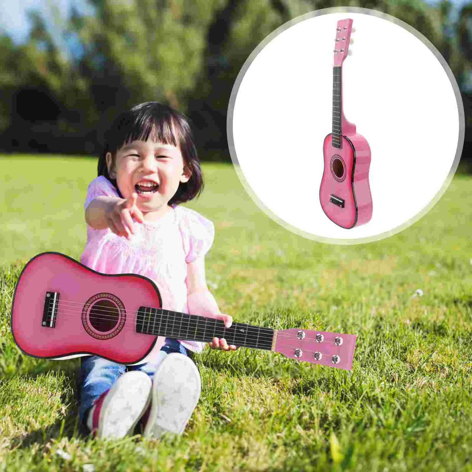 

23 Inch Kids Ukulele Educational Toys Toddlers Kids Small Guitar Toy Boy Baby Toys Wooden Folk Guitar