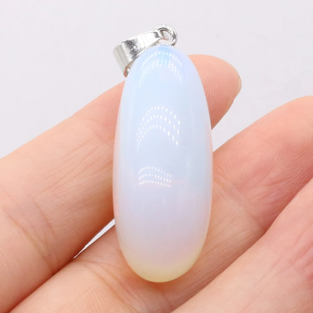 

Natural Gem Stone Opal Rose Quartz Agate Pendant CraftsDIY Necklace Jewelry Accessories Exquisite Gift Making Woman20x30-25x40mm