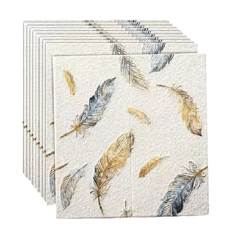 Самоклеящиеся наклейки на стену с узорами перьев очень толстые