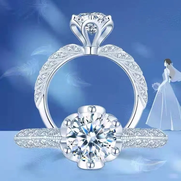 

Copy Live Broadcast of the Wedding Dress of Goddessmoissanite Diamond Stonee with Eight Hearts and Eight Arrows; a Ring; a Weddi