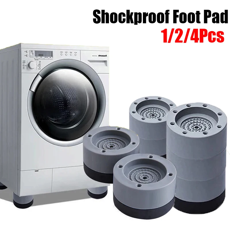 

4Pcs Shoc-kproof Foot Pad Washing Machine Foot Pads Bracket Mute Anti-Slip Rubber Leg Foot Refrigerator Base Furniture Foot Base