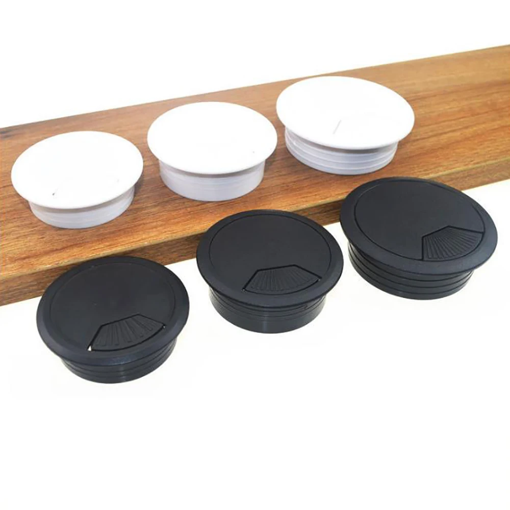 1Pcs ABS Plastic Round Cable Box Computer Desk Line Hole Cover Thread 50/53/60/80MM Table line hole cover Decorative - купить по