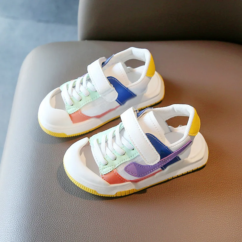 

Модные детские летние спортивные туфли с дырками, детские Нескользящие дышащие сандалии для девочек и мальчиков, детская обувь для скейтбо...