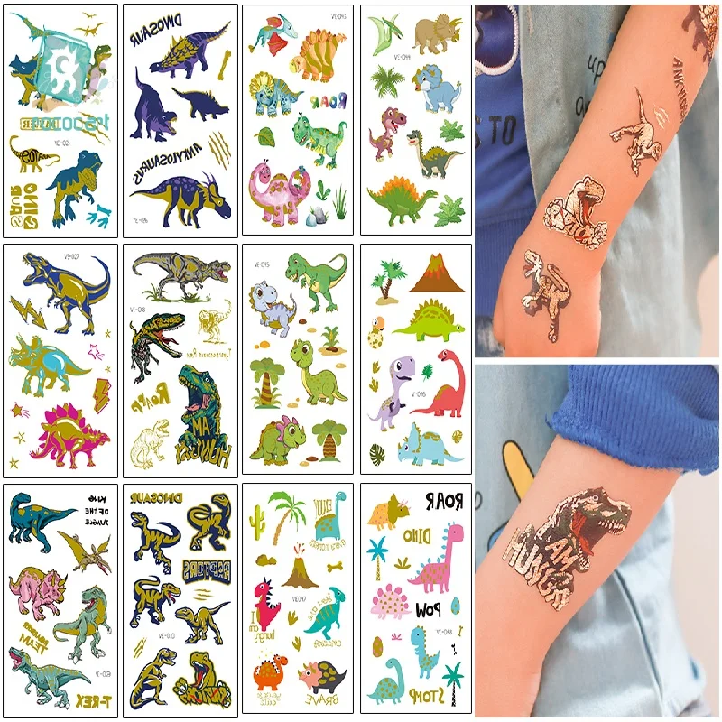 

Dinosaur Unicorn Tattoo Sticker Child Temporary Bronzing Tattoo Stickers Body Tatoo for Kids Cute Tattoo Children Tattoo