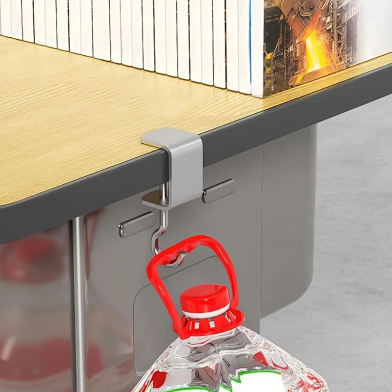 1/2/4шт 360° ° Вращающиеся стальные крючки для стола — съемная неразрушающая